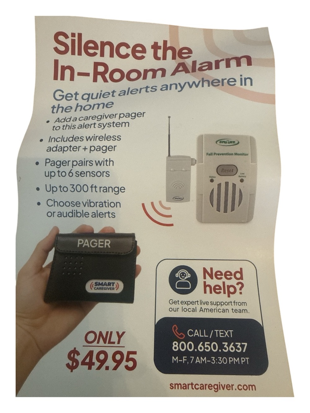 NWT Bed Chair Exit Alarm Sensor Pad System Wireless Adapter Elderly Adults